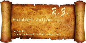 Reinhart Zoltán névjegykártya