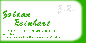 zoltan reinhart business card